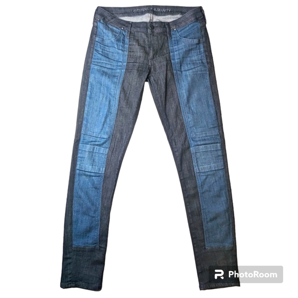 Citizens Of Humanity Jeans Womens Sz 29 Blue Skinny Low Rise Logan Moto in Rider - Picture 1 of 15